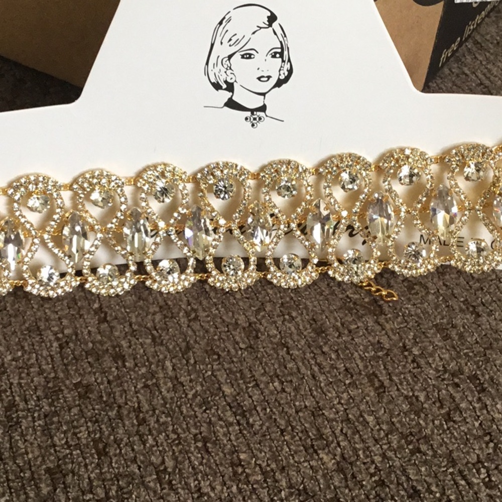 Gold rhinestone checker